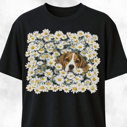 Beagle In A Daisies Field T Shirt Gift For Dog Lover