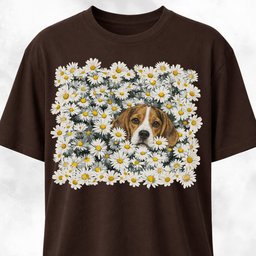 Beagle In A Daisies Field T Shirt Gift For Dog Lover