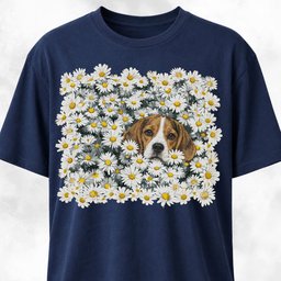 Beagle In A Daisies Field T Shirt Gift For Dog Lover