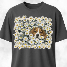 Beagle In A Daisies Field T Shirt Gift For Dog Lover