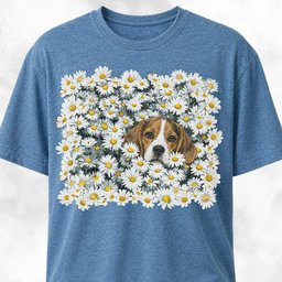 Beagle In A Daisies Field T Shirt Gift For Dog Lover