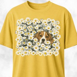 Beagle In A Daisies Field T Shirt Gift For Dog Lover