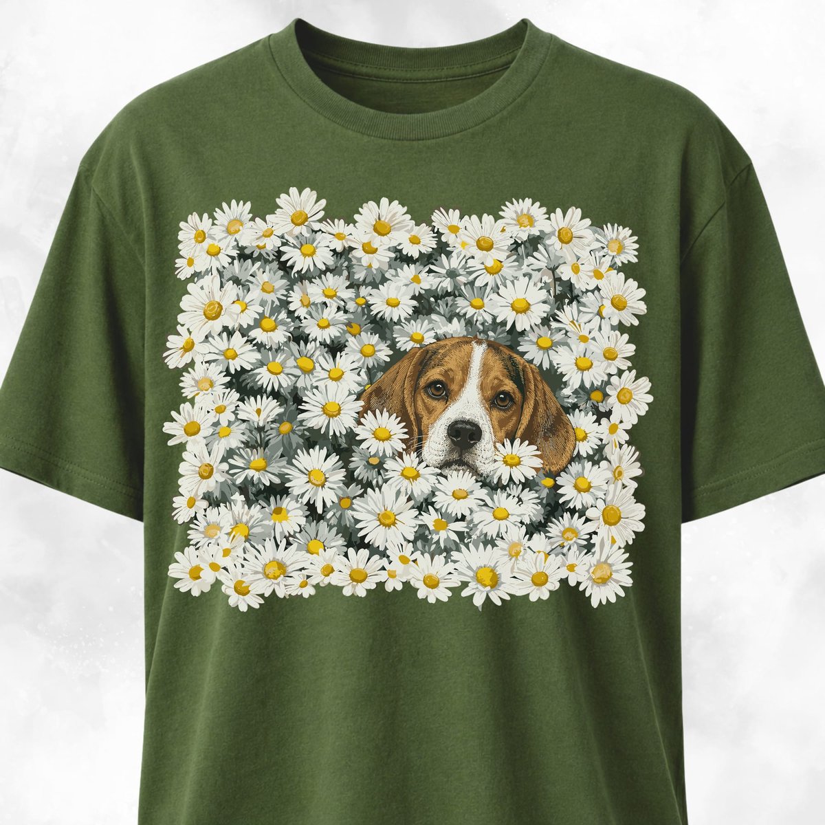 Beagle In A Daisies Field T Shirt Gift For Dog Lover