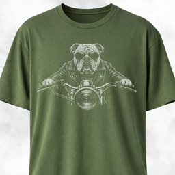 Biker Bulldog T Shirt Gift For Dog Lover
