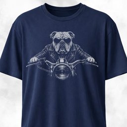 Biker Bulldog T Shirt Gift For Dog Lover