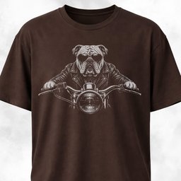 Biker Bulldog T Shirt Gift For Dog Lover