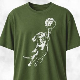 Basketball Doxie T Shirt Gift For Dog Lover