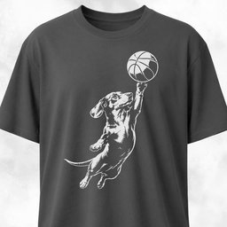 Basketball Doxie T Shirt Gift For Dog Lover