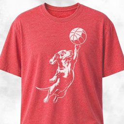 Basketball Doxie T Shirt Gift For Dog Lover