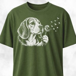Beagle Blowing Dandelion T Shirt Gift For Dog Lover