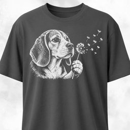 Beagle Blowing Dandelion T Shirt Gift For Dog Lover