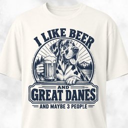 Beer And Great Danes T Shirt Gift For Dog Lover