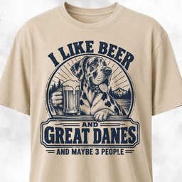 Beer And Great Danes T Shirt Gift For Dog Lover