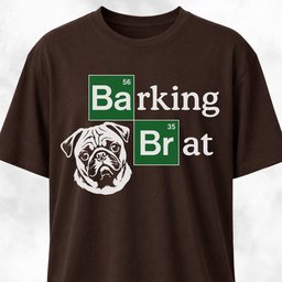 Barking Brat Pug Logo Parody T Shirt Gift For Dog Lover