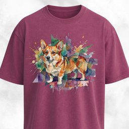 Abstract Watercolor Corgi Graphic T Shirt Gift For Dog Lover