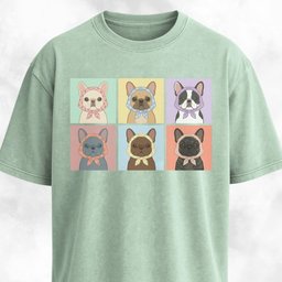 Babushka Frenchies Collage T Shirt Gift For Dog Lover