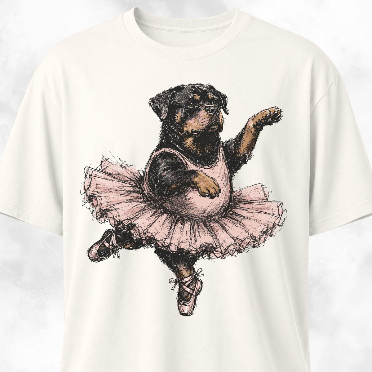 Ballerina Rottweiler T Shirt Gift For Dog Lover