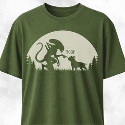 Alien Xenomorph Booping Pittie T Shirt Gift For Dog Lover