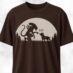 Alien Xenomorph Booping Pittie T Shirt Gift For Dog Lover