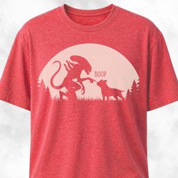 Alien Xenomorph Booping Pittie T Shirt Gift For Dog Lover