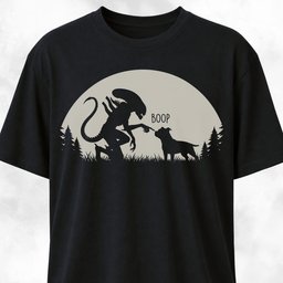 Alien Xenomorph Booping Pittie T Shirt Gift For Dog Lover
