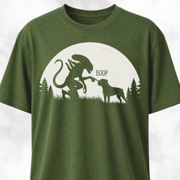 Alien Xenomorph Booping Boxer T Shirt Gift For Dog Lover