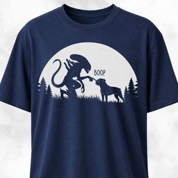 Alien Xenomorph Booping Boxer T Shirt Gift For Dog Lover