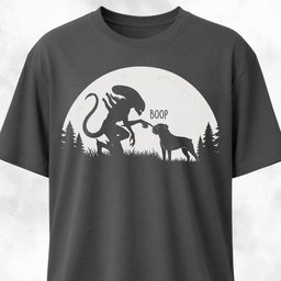 Alien Xenomorph Booping Boxer T Shirt Gift For Dog Lover
