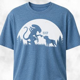 Alien Xenomorph Booping Boxer T Shirt Gift For Dog Lover