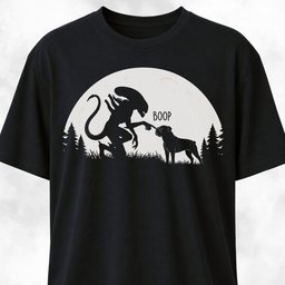Alien Xenomorph Booping Boxer T Shirt Gift For Dog Lover