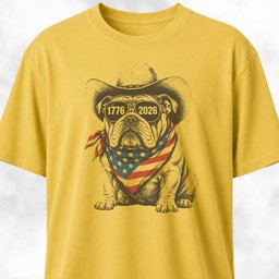 250 USA Anniversary English Bulldog T Shirt Gift For Dog Lover