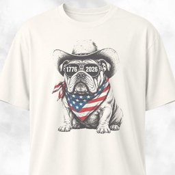 250 USA Anniversary English Bulldog T Shirt Gift For Dog Lover