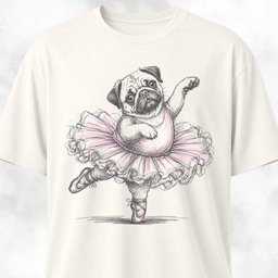 Ballerina Pug T Shirt Gift For Dog Lover
