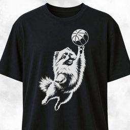 Basketball Pomeranian T Shirt Gift For Dog Lover