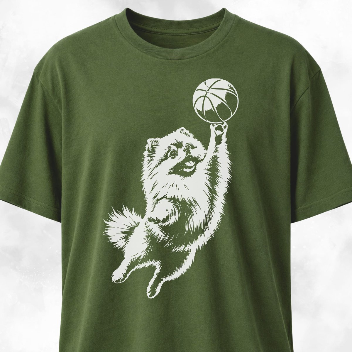 Basketball Pomeranian T Shirt Gift For Dog Lover