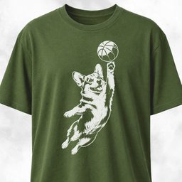 Basketball Corgi T Shirt Gift For Dog Lover