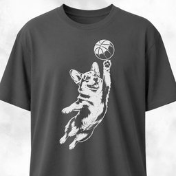 Basketball Corgi T Shirt Gift For Dog Lover