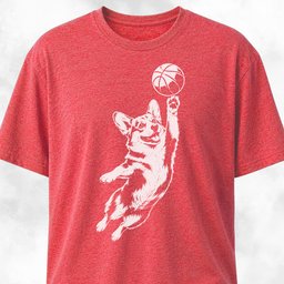 Basketball Corgi T Shirt Gift For Dog Lover