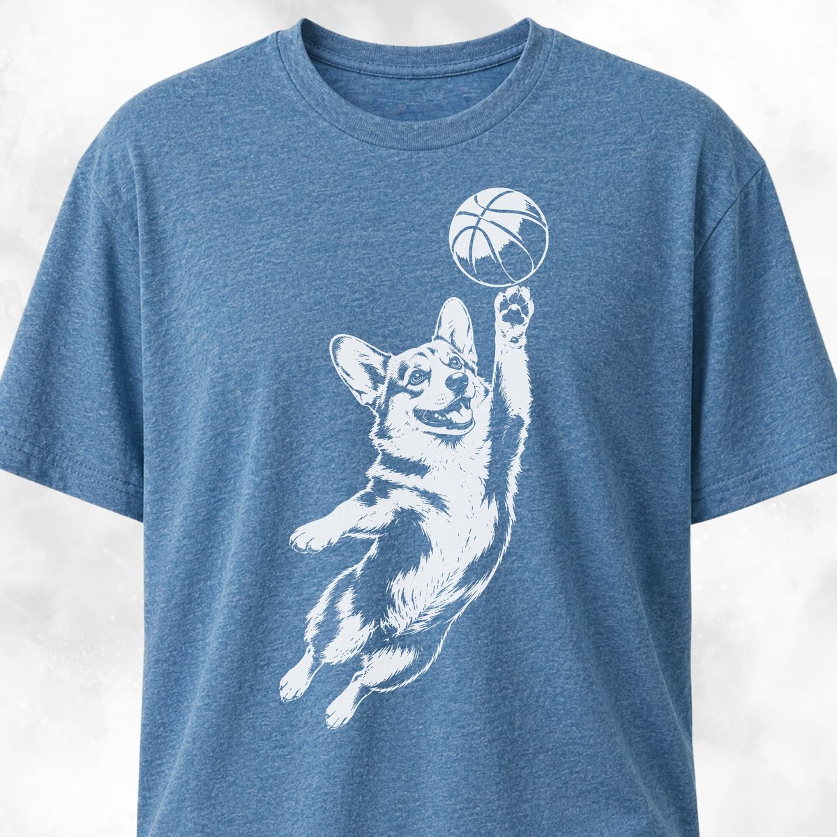 Basketball Corgi T Shirt Gift For Dog Lover