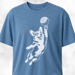 Basketball Corgi T Shirt Gift For Dog Lover