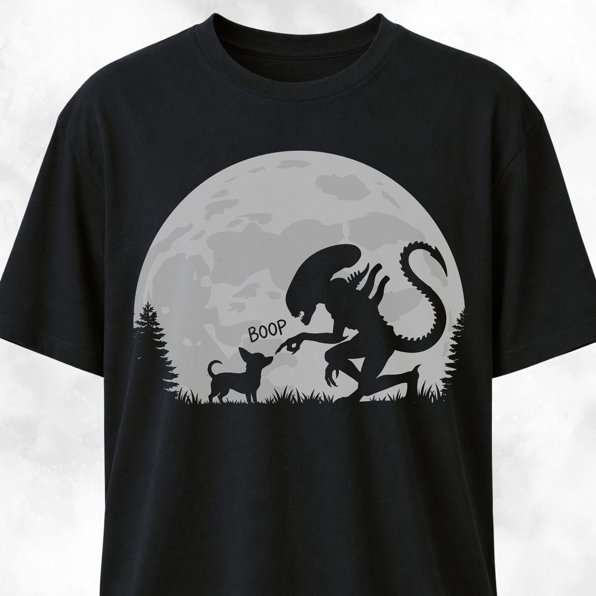 Alien Xenomorph Booping Chihuahua T Shirt Gift For Dog Lover