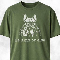 Be Kind Or Else Frenchie T Shirt Gift For Dog Lover