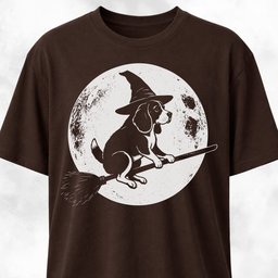 Beagle On A Broom T Shirt Gift For Dog Lover