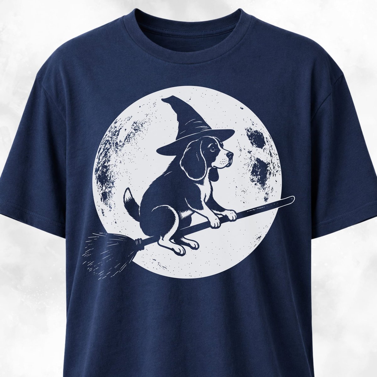 Beagle On A Broom T Shirt Gift For Dog Lover