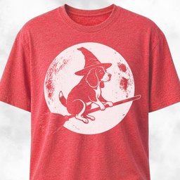 Beagle On A Broom T Shirt Gift For Dog Lover