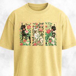 Art Nuveau Panels Floral French Bulldogs T Shirt Gift For Dog Lover