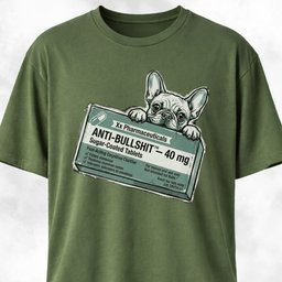 Anti Bullshit Fake Pharma Frenchie T Shirt Gift For Dog Lover