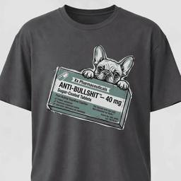 Anti Bullshit Fake Pharma Frenchie T Shirt Gift For Dog Lover