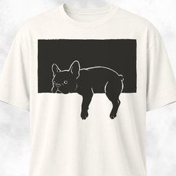 Black And White Sleepy Frenchie T Shirt Gift For Dog Lover