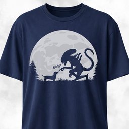 Alien Xenomorph Booping Doxie T Shirt Gift For Dog Lover